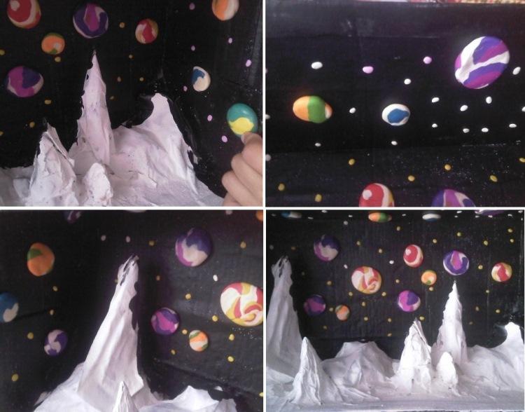 Поделки своими руками День космонавтики. Ландшафт из бумаги и пластилиновые планеты Поделки на праздники