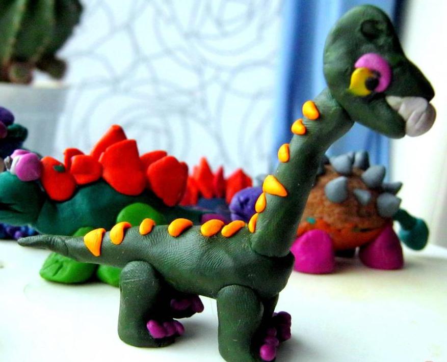 Поделки своими руками поделки из пластилина. Динозавр с длинной шеей из пластилина Поделки на праздники