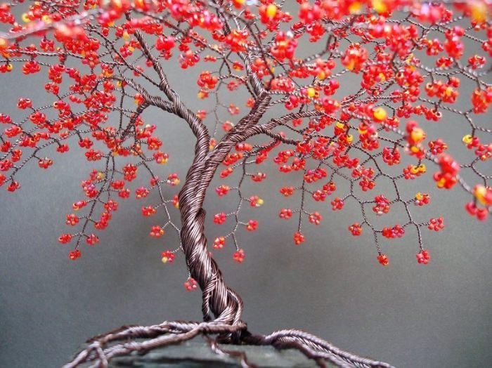 Осеннее дерево из бисера своими руками пошагово с фото для начинающих