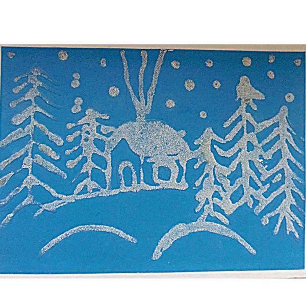 Поделки своими руками Зимний пейзаж аппликации елка Зима Поделки на праздники