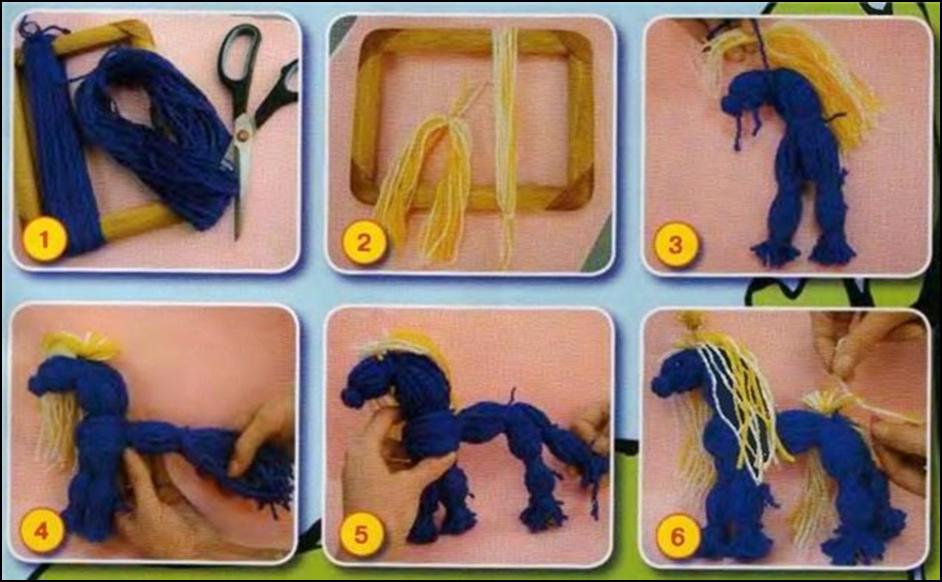 Поделки своими руками Мягкие игрушки. Как сделать лошадь из ниток Поделки на праздники