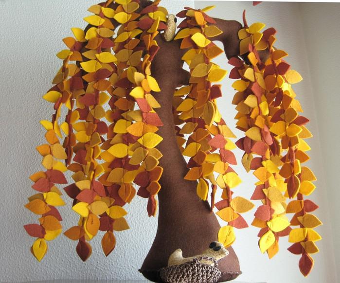 Поделки своими руками Осень. Осенне дерево с свисающими листьями Поделки на праздники
