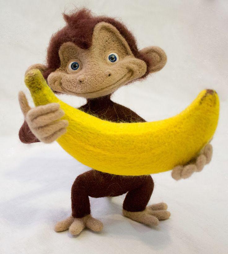 Поделки своими руками Поделки обезьяны. Обезьянка с бананом Сайт поделок
