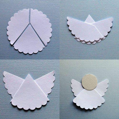 Ангел из белой бумаги (с шаблоном)