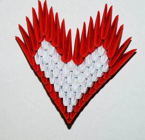 Поделки своими руками 14 февраля. Сердце из бумаги модульное оригами Поделки для детского сада