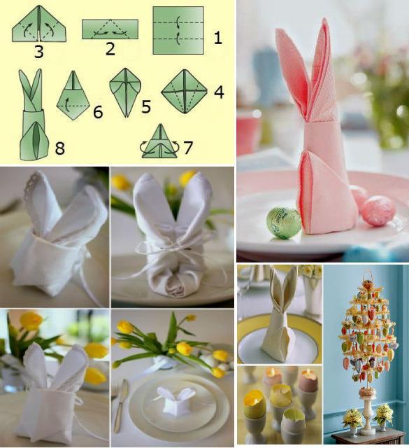 Поделки своими руками Пасха. Кролик из салфетки оригами Поделки на праздники