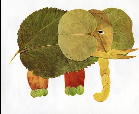 Поделки своими руками Осень. Слон из листьев Сайт поделок
