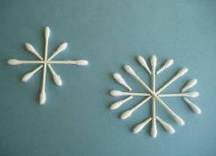 Снежинка из ватных палочек — мастер-класс по изготовлению зимней поделки