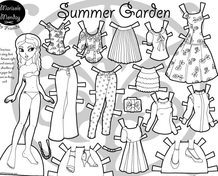 Поделки своими руками бумажные куклы. Бумажная кукла с летней одеждой для раскраски Поделки для детского сада