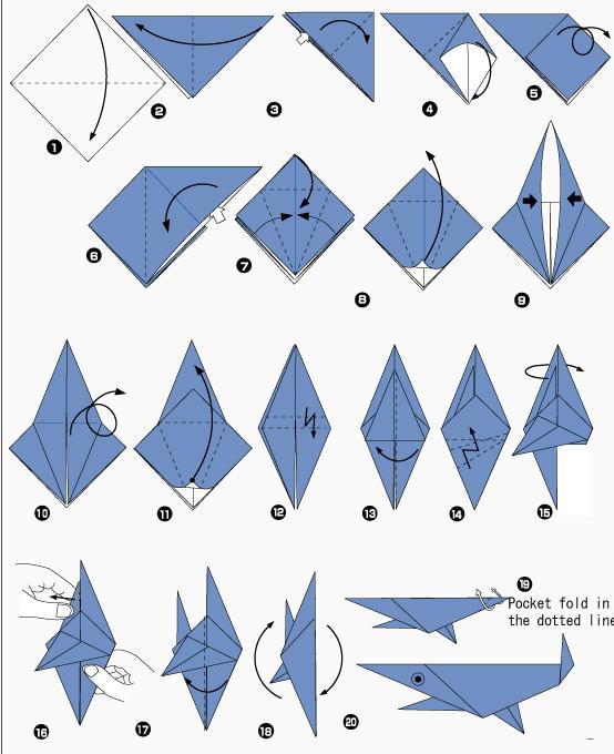 Поделки своими руками Из бумаги. Акула оригами Поделки на праздники