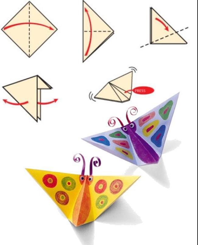 Поделки своими руками поделки из цветной бумаги. Бабочки оригами Поделки на праздники