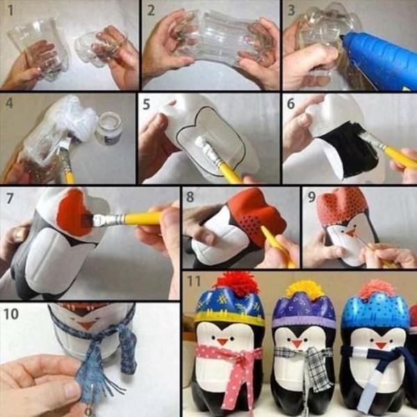 Поделки своими руками лето. Пингвины из пластиковой бутылки Поделки для детского сада