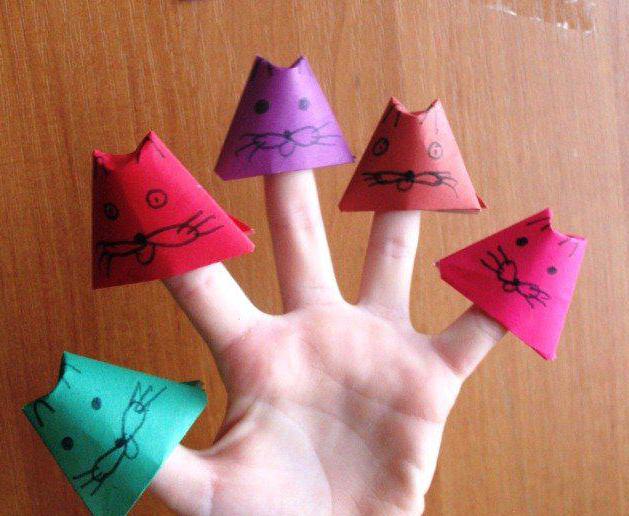 Поделки своими руками поделки из цветной бумаги. Котики игрушки на пальцы Поделки на праздники