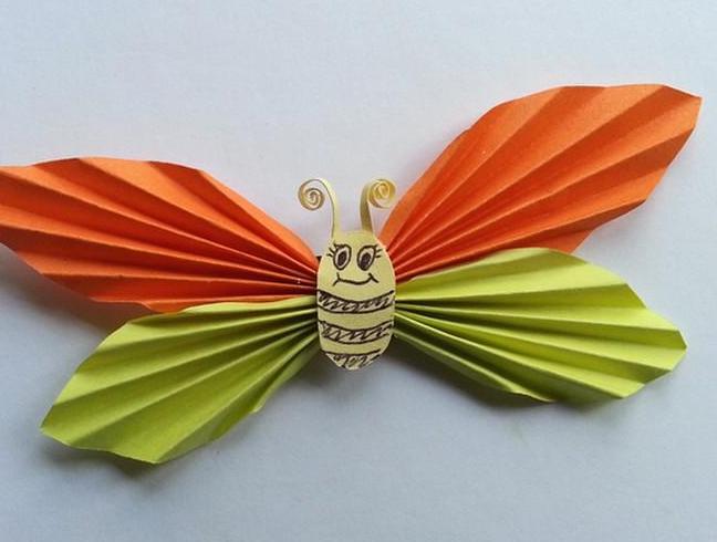 Поделки своими руками лето. Бабочка из цветной бумаги Поделки для детского сада