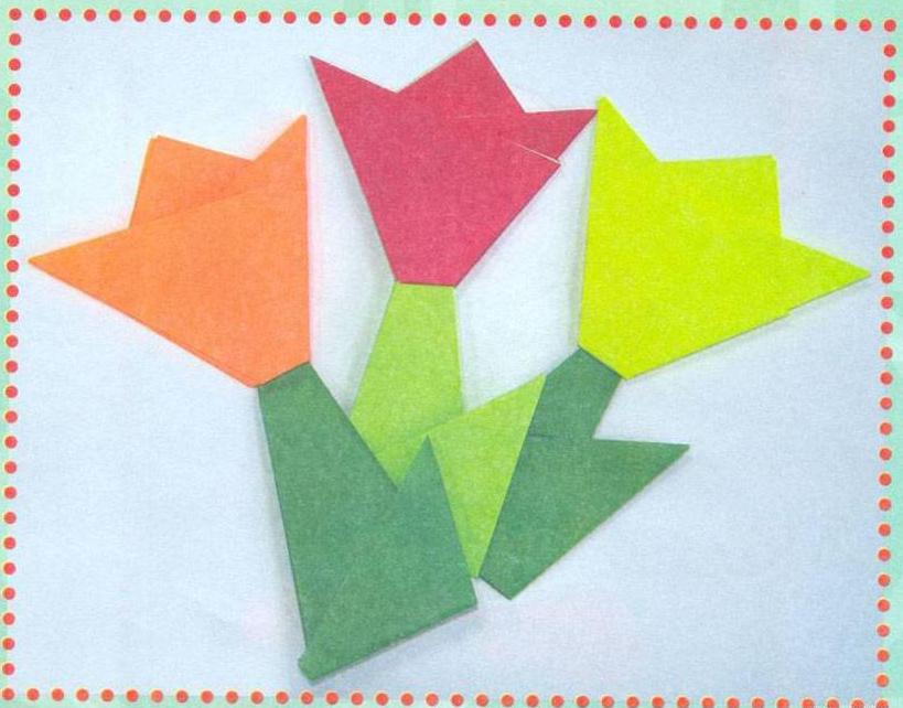 Поделки своими руками открытки. Тюльпанчики оригами на открытке Поделки на праздники