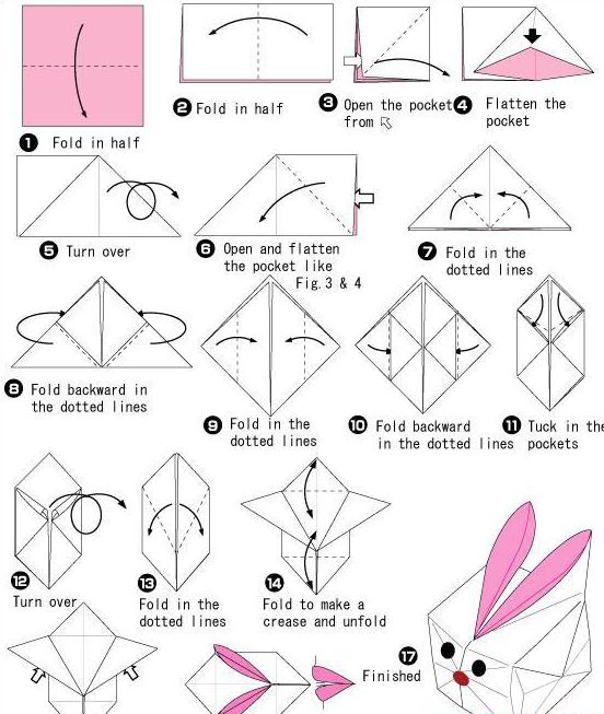 Схемы оригами или как сделать из бумаги фигурку животного
