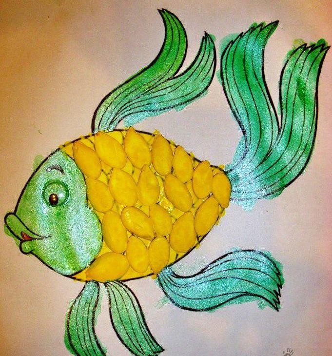 Поделки своими руками поделка рыбка. Аппликация рыбка из семян Поделки для детского сада