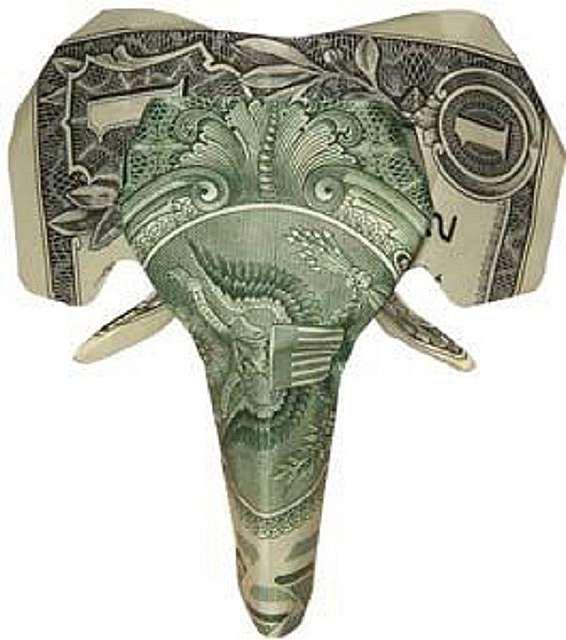 Поделки своими руками зоопарк. Слон из доллара Сайт поделок