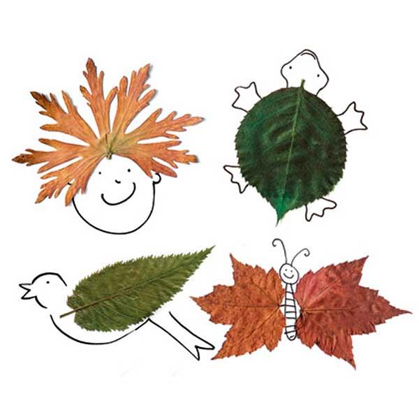Поделки своими руками осень. Аппликации из листьев осенних. гербарий Поделки для детского сада