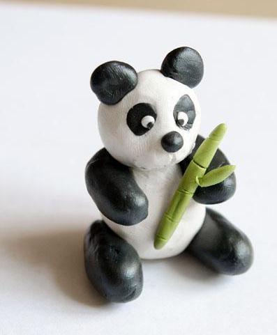 Поделки своими руками зоопарк. Панда из пластилина с бамбуковой веточкой Поделки на праздники